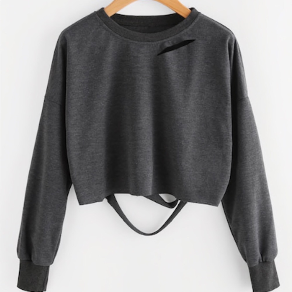 Gray crop top